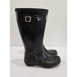 Hunter Boots Original Kids Matte Black Girls Sz 5 Boys Sz 5 Rubber Rain Boots